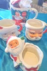 4 Vintage Santa Claus Coffee Or Chocolate Cups. Coca Cola Also