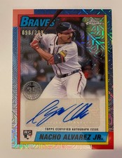 2025 Nacho Alvarez Jr. Topps Silver Pack 1990 Rookie Auto Blue/Red Clr Mtch /299