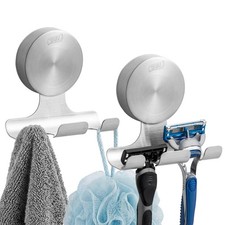 2 Pack Powerful Suction Cup Razor Holder, 304 Stainless Steel Bathroom Suctio...