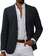 Men's Lightweight 2 Button Casual Blazer Slim Fit Sport Coat Suit Jacket