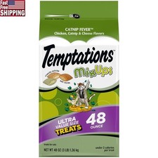 Crunchy Soft Cat Treats Dental Mix Chicken Catnip Cheese 48oz Snack Tub New