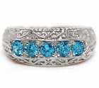 1CT Heat Treated Blue Topaz 925 Sterling Silver Ring Sz 9 PC13-6 — photo 1