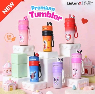 Kids 3D Cartoon Characters Drinking Tumble with Built in Expandable Straw 710ml