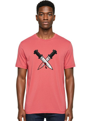 Crossed-Daggers Mens Graphic Tee, 100% Cotton, Casual Summer Wear