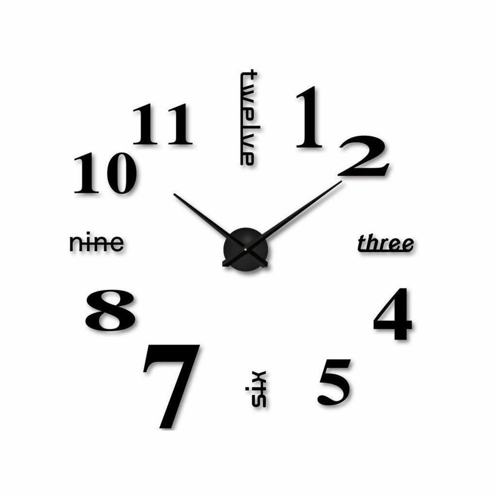 3D Mirror Surface Large Wall Clock Modern DIY Sticker Office Home Shop Art Decor