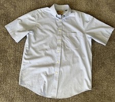 Gold Label Roundtree Yorke Mens Non-iron Short Sleeve Button Up Blue Med