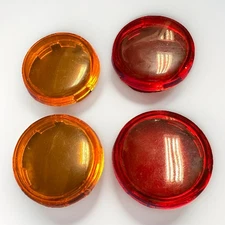 Harley Davidson Turn Signal Lens Set of 4 Bullet Style 2x Amber Orange 2x Red