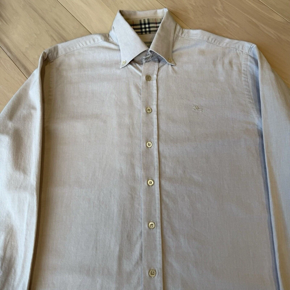 Camisa Burberry Mediana Beige Nova Check London Diseñador Informal Streetwear Foto 3 de 4