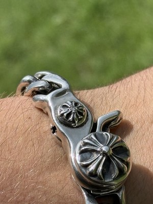 Chrome Hearts Lobster Clasp Classic Chain Bracelet With Diamond