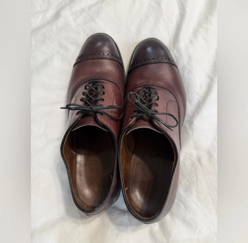 Allen Edmonds Fifth Avenue Puntera Gorra Oxford Zapatos de Vestir Marrón Para Hombres 10 3E Foto 3 de 4