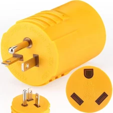 Kanayu 20 Amp to 30 RV Generator Power Adapter 3-Prong 5-20p Male yellow 