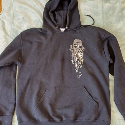 Jerzees Nublend Herren Hoodie Kapuzensweatpulli Größe L Death Korps Gut Zustand