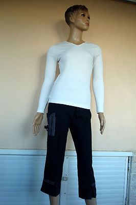 Pantalon Blanc Vintage Taille 38/40 - 100% Coton - Neuf Sans étiquettes