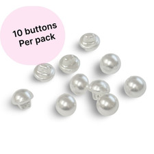 Pearl Buttons Dome Off white blouse clothes shank on back 10mm B17- 10 pack