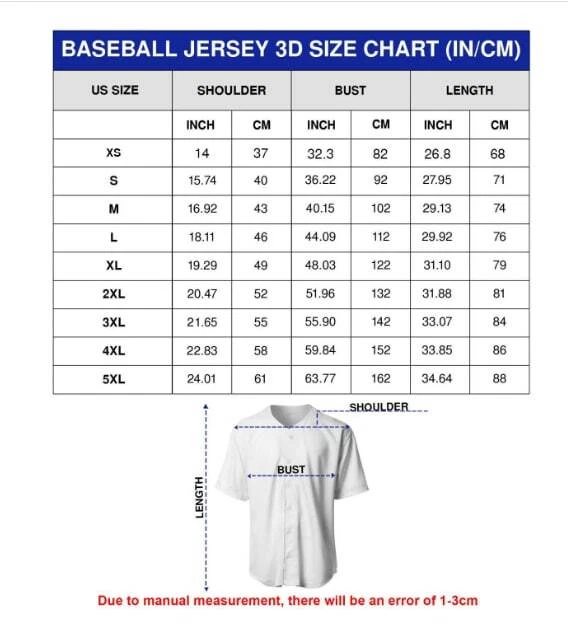 MLB Jersey Size Chart