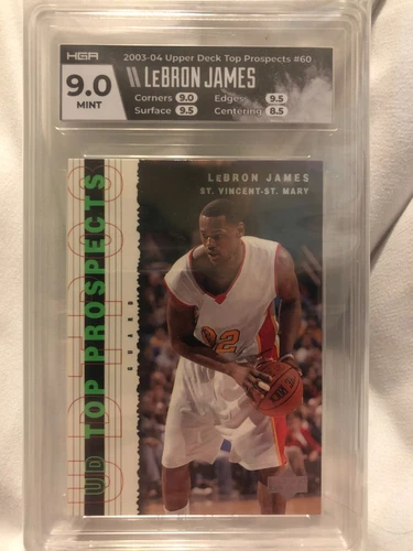 2003-04 Upper Deck Top Prospects LeBron James - Rookie Card - #60 -HGA 9 PSA