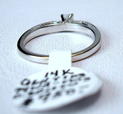 0.17 ct Round, 0.30 cttw Natural Diamonds 14K White Gold Ring Was $950 Video - Picture 4 of 11