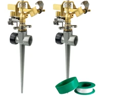 2 Pack Impact Lawn Sprinklers for Yard, Heavy Duty Water Sprinkler Head