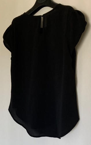 SHEIN CURVE WOMEN’S SHEER SHORT SLEEVE LIGHTWEIGHT BLOUSE TOP BLACK SIZE 0XL