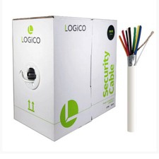Logico PLC4508 500 Ft 18/8 AWG Stranded CL2 Speaker Wire Security Cable White