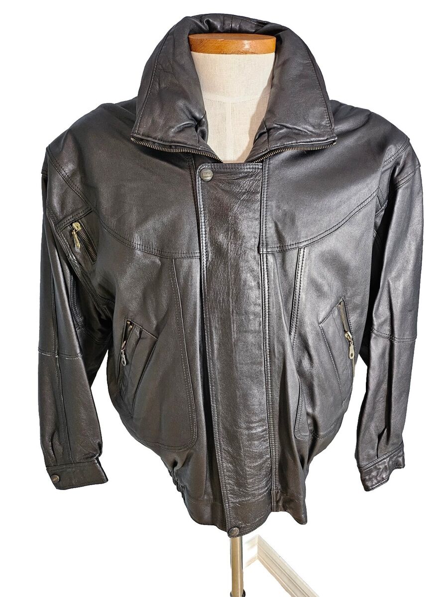 Vintage ECHTES LEADER RARE Lined Black Leather Motorcycle Vintage ECHTES LEADER RARE Lined Black Leather Motorcycle