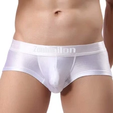 Zonbailon Men's Boxer Briefs Underwear Bulge Pouch Ice Silk Low Rise Trunks