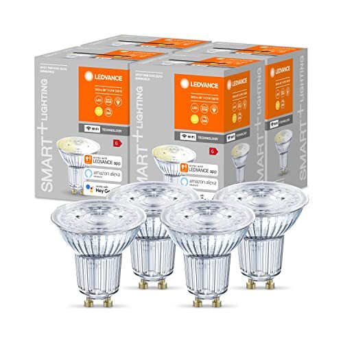 LEDVANCE Lampada Smart LED con riflettore con tecnologia WiFi, base GU10, bianco