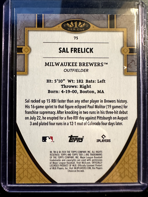 2024 Topps Tier One #75 Sal Frelik /50 (RC) | eBay