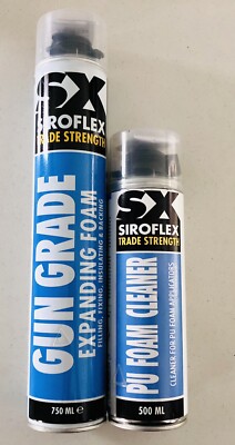 SX SIROFLEX Trade Strength Expanding FOAM 750ml + PU Foam CLEANER 500ml