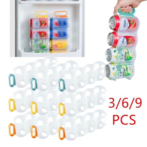 Soda Can Organizer Fridge Can Storage Rack with Handle Drinks Holder Dispenser
