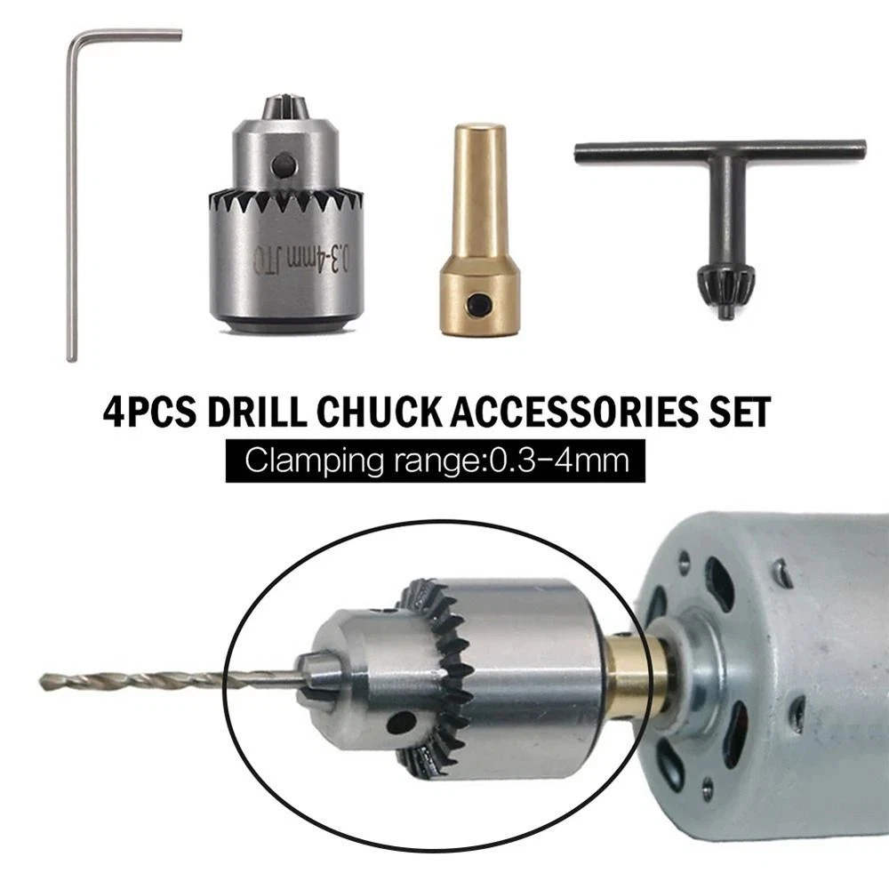 Key Mounted Mini Drill Chuck Micro Motor Electric Motor Shaft 0.3 4mm Taper