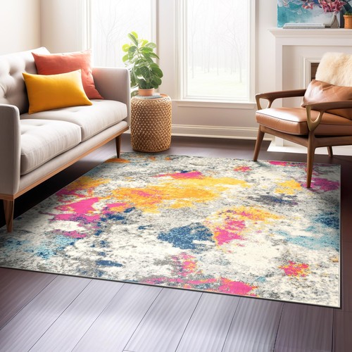 Rugshop Sky Collection Modern Abstract Square Area Rug 6'6
