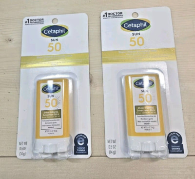 Cetaphil Sheer Mineral Sunscreen Stick SPF 50 Set of 2 Broad Spectrum Protection