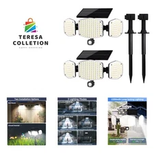 Motion Sensor Outdoor Lights with Ground Stakes, 208 LED Super Bright IP65 Wa...