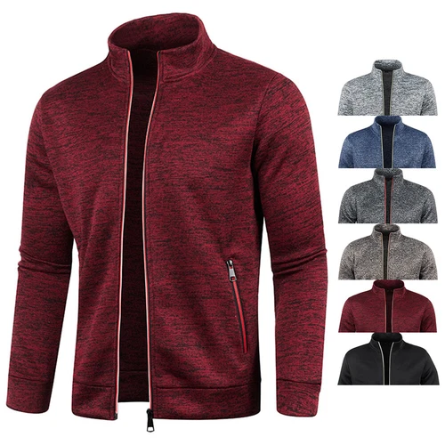 Para Hombres Tejido Cremallera Suéter Cárdigan Jersey Prendas para el torso Sudadera Chaqueta Abrigo Prendas de abrigo Reino Unido - Imagen 5 de 30