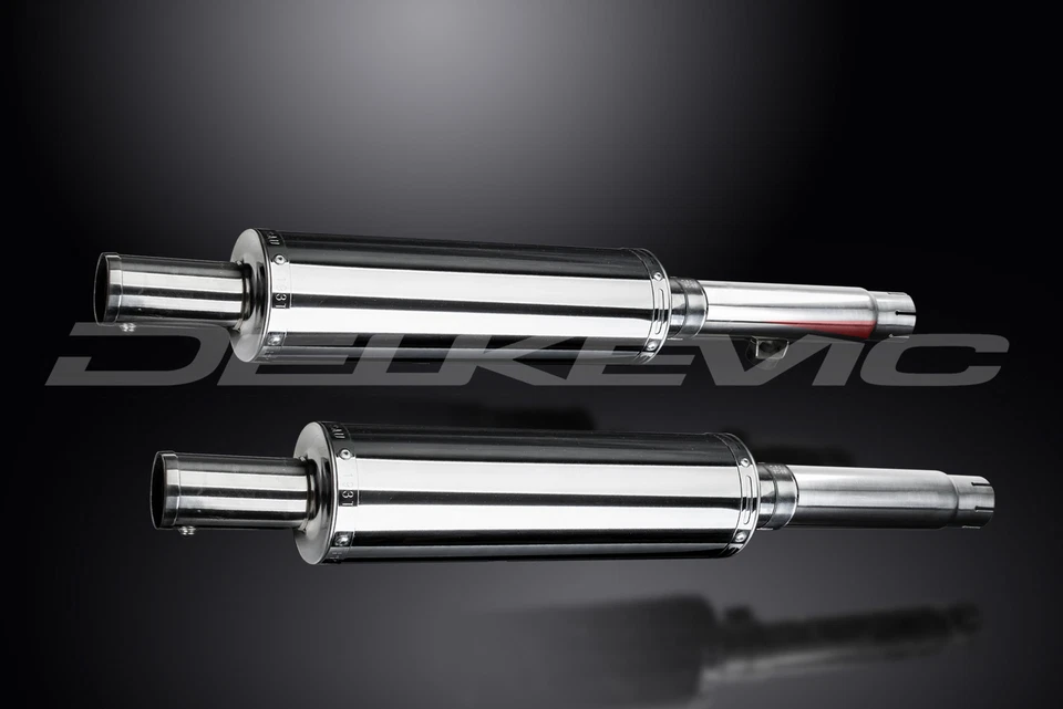 Kit de silenciador de escape redondo de aço inoxidável 14" Honda CB450 K3-K7 1970-1974 - Imagem 3 de 4