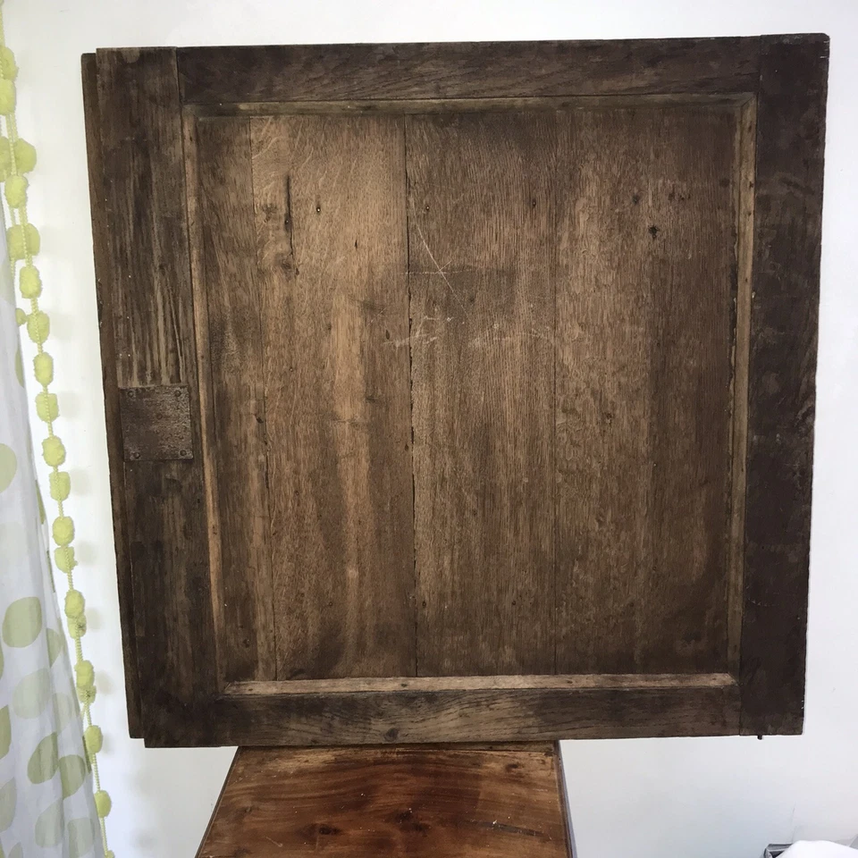 French Antique Carved Panel Door Solid Walnut Wood Urn Sea Creatures 25" x 25” - Image 3 of 4