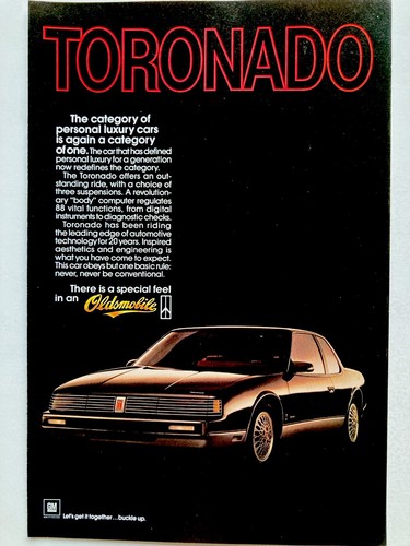 1986 Oldsmobile Toronado Print Ad