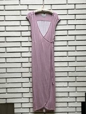 Urban Outfitters Wrap Dress Sleeveless Gingham Check Pink V Neck M