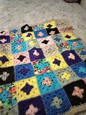 Granny Square Crocheted Bassinet Throw