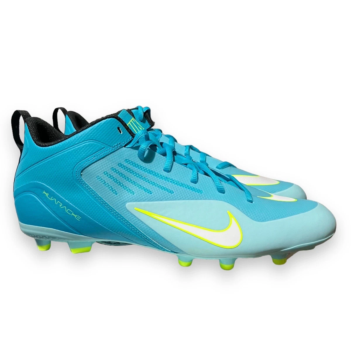 Nike Shoes Mens 12 Alpha Huarache 8 Varsity Lax‎ Lacrosse CZ6558-400 Blue Swoosh Nike Alpha Huarache 8 Varsity Turquoise Blue for Sale  main image 2