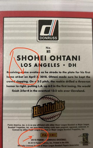 2019 Panini Donruss Highlights #H1 Shohei Ohtani Angels