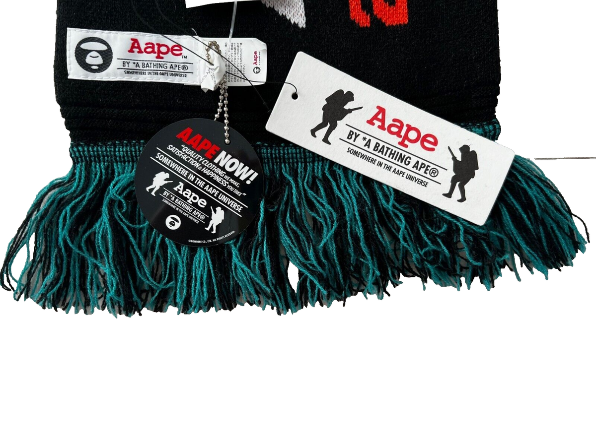 AAPE By A Bathing Ape Explorer Double Sided Fringe Knit Scarf | eBay