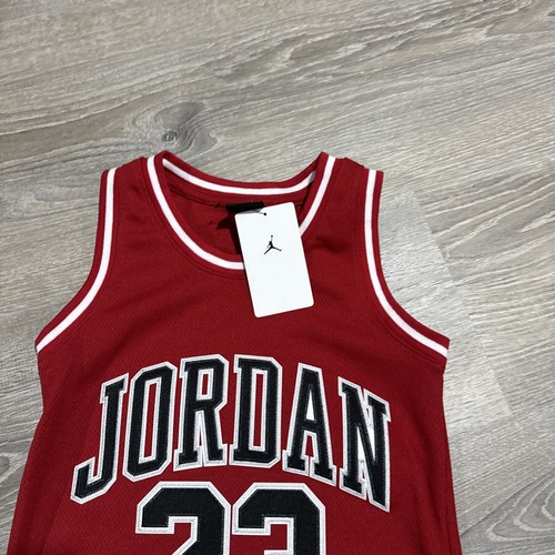 Girls Jordan 23 Sleevess T-shirt Jersey Dress Red / Black Medium MSRP $45 - Picture 3 of 6