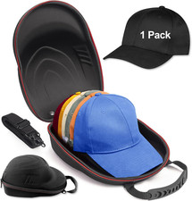 Hard Hat Case for Baseball Caps,Hat Carrier Travel Case with 1 Pack Black Baseba