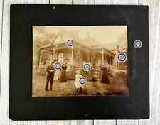 Antique Victorian House Photo Farmhouse Cottage Cabinet Card Girl  Doll Porch  