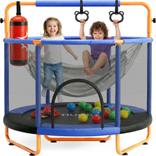 55" Trampoline for Kids with Safety Enclosure - 440Lbs Capacity Indoor/Outdoor T