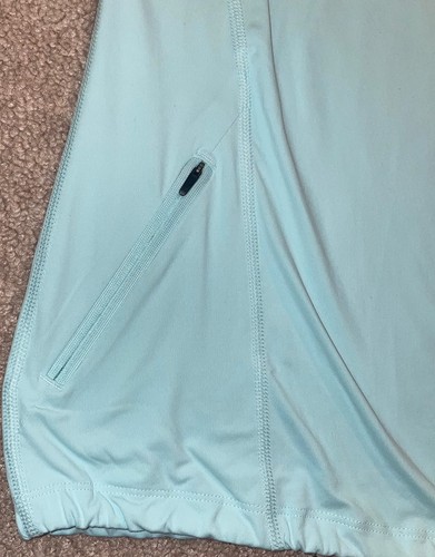 Felpa con cappuccio donna Crater Lake Sun nuova con etichette Mountain Hardwear taglia L top Aqua UPF 50 - Foto 8 di 10