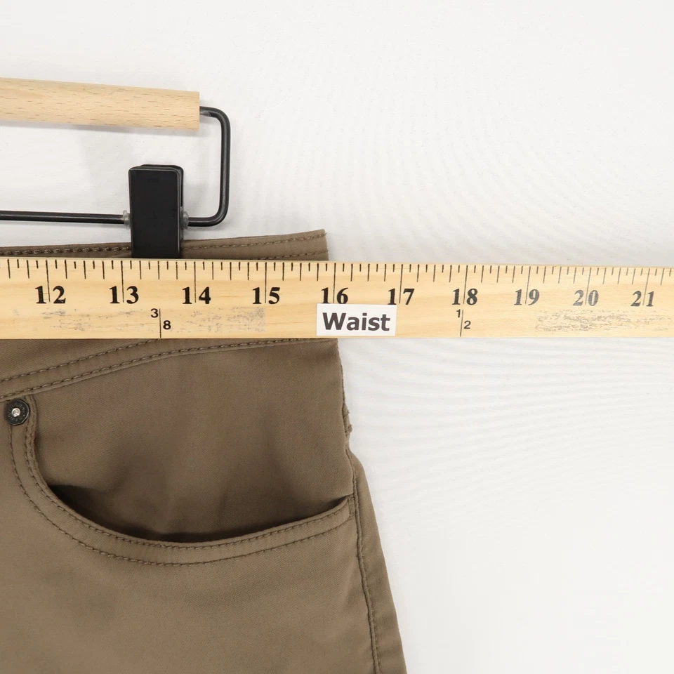 Pantalones Prana Brion Para Hombres 32x30 Calce Ajustado Caqui Oscuro Elastizados Aire Libre Senderismo Viaje Foto 3 de 4