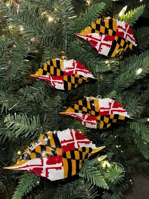 Maryland Flag Handpainted Crab Shell